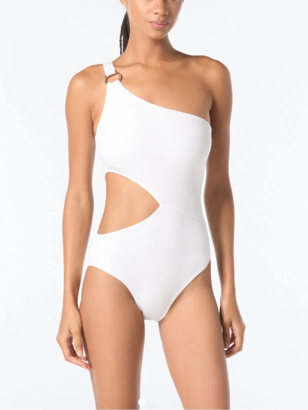 Michael Kors White One-Shoulder Underwire One Pieceβ Swimsuit Size 10